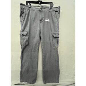 Red Face Men Pants Khaki Cargo Pockets Work Wear Straight Legs Zip Utility Sz 40